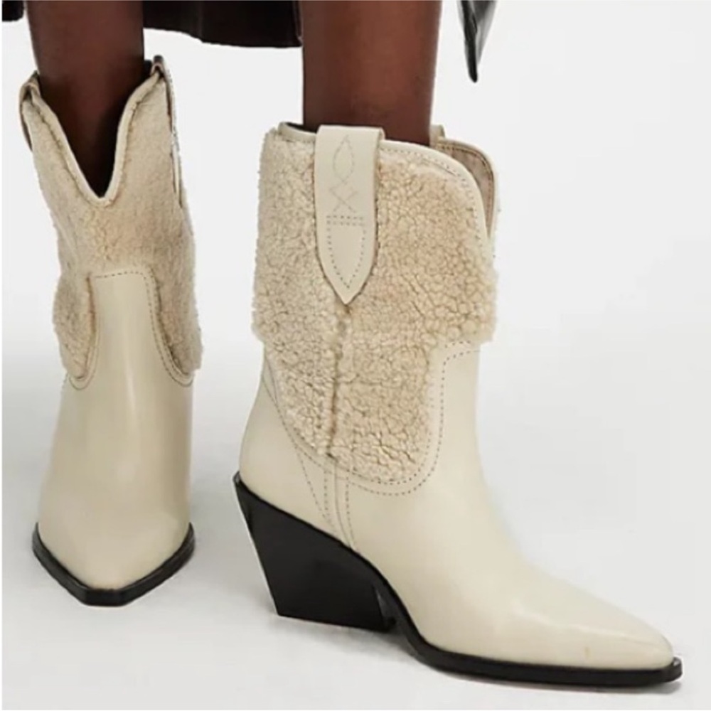 Free People Pitchfork Point Shearling Boots, Size 8.5
